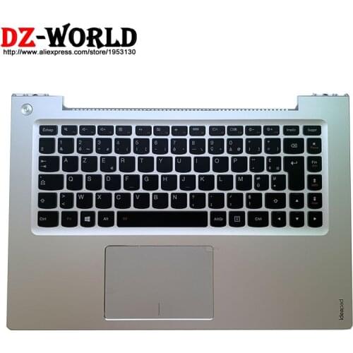 New/orig Palmrest silver Upper Case French Backlit Keyboard Touchpad for Lenovo Ideapad U430 U430T U430P Laptop C Cover 90203157