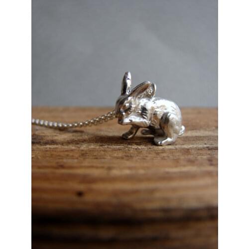 Wholesale Trendy Vintage Personalized Rabbit Pendant Necklace Antique Silver Bunny Statement Necklace Cs Go Collares