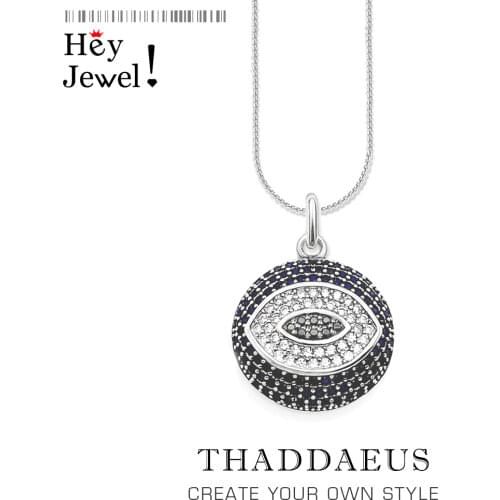 Pendant Necklace Turkish Eye,2018 Classic 925 Sterling Silver Link Chain Fashion Jewelry Europe Style Bijoux Gift For Women