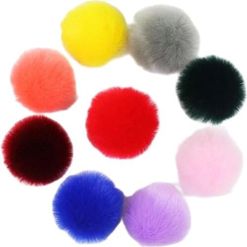 3pcs 8cm Pompom Balls Fluffy Faux Rabbit Fur Pompoms for DIY Key Chains Jewelry Making Findings Accessories Wholesale 20Colors