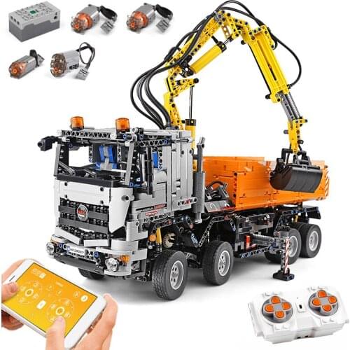 Mould King New 19007 2891Pcs Arocs 3245 Truck App Motorized Power Car Assembly Building Blocks Bricks Boys Toys 20005