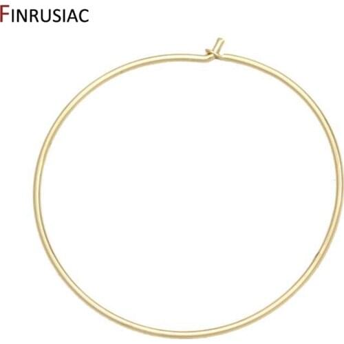 DIY Making Earring Supplies 14K Gold Plated 40mm Round Beading Earrings Material Earring Findings