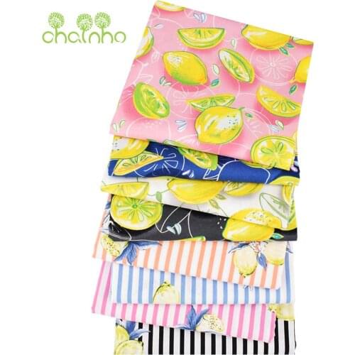 Printed Plain Cotton Fabric,Lemon Series,DIY Sewing Quilting Poplin Material For Baby&Childrens Shirts,Skirts&Dress