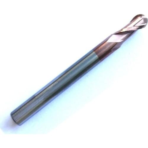 Radius=2.0mm 2 Flutes hrc55 R2.0*8*D4*50 solid carbide Ball nose End Mill CNC router bits tools Milling cutter