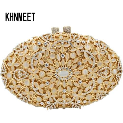 Luxury Designer Egg Shape Crystal Wedding Purse Women Party Evening Bag SC613