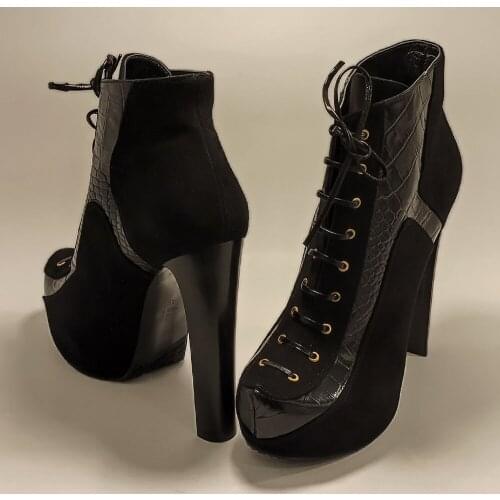 Women Stylish High Quality %100 Genuine Leather Light Weight Comfortable Pointed Toe Zipper Mid Boots High Heels Platform Base