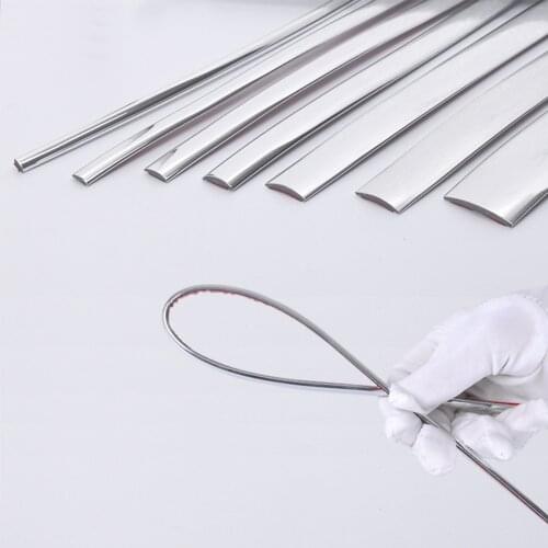 15Meters x 6/7/10/12/15/mm Silver Chrome Molding Trim Car Door Protector Strips Window Mirror Bumper Anticollision