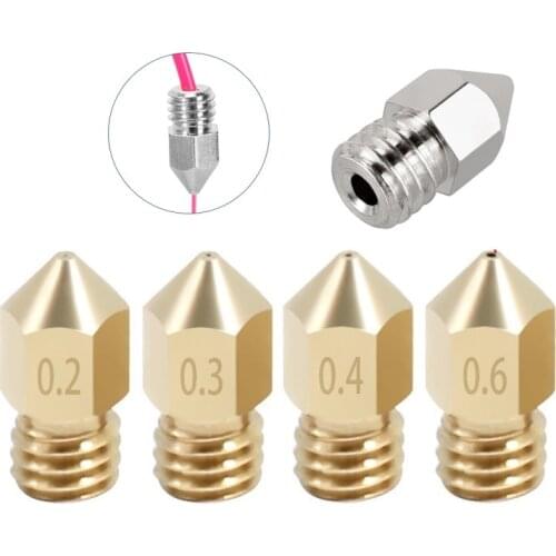 MEGA 10PCS MK8 Nozzles 0.2 0.3 0.4 0.5 0.8 1.0mm Brass Stainless Steel 3D Printer Parts Print Head For 1.75mm CR10 CR10S Ender3