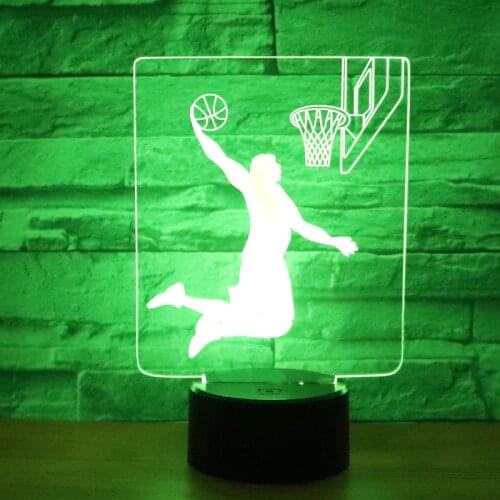 3D LED Night Light Play Basketball with 7 Colors Light for Home Decoration Dunk Lamp Amazing Visualization Optical Illusion