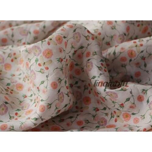 High-grade clothing linen fabric Clear and high-grade printed ramie clothing fabric