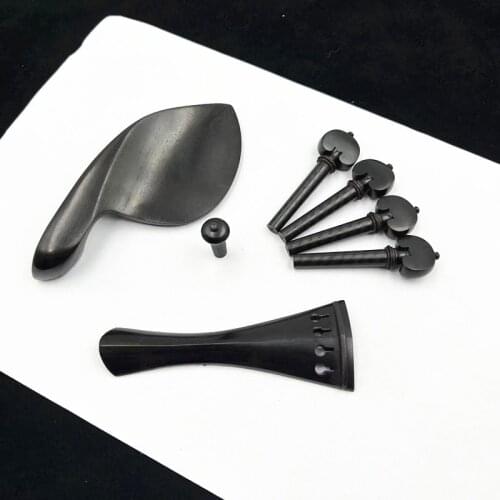High quality 1 sets of violin ebony fittings 4/4