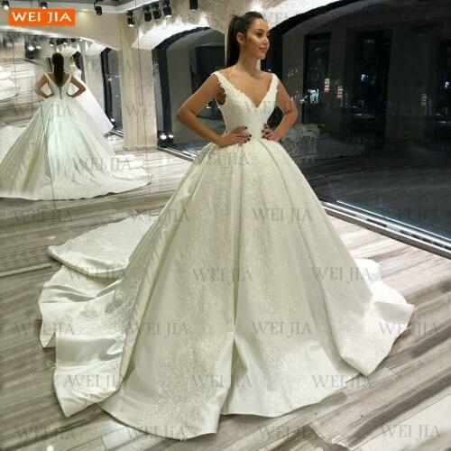 WEIJIA Satin Wedding Dresses