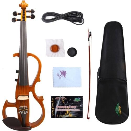 Yinfente Electric Silent Violin 4/4 Hand-made Sweet Sound Free Case+Bow #EV8