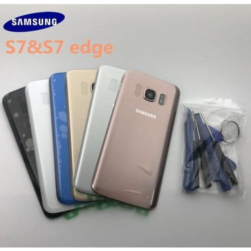 Samsung Galaxy S7 G930 S7 edge G935 Battery Back Cover Door Housing Replacement Repair Parts + ear Camera Glass Lens Frame+tool