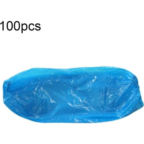 100Pcs Protective Waterproof Disposable Plastic Arm Sleeves Covers Oversleeves длинные перчатки