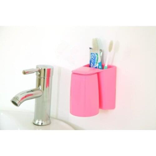 1PC Creative Suction Mouthwash Cup Multi-function Colorful Magnetic Hanging Bathroom Plastic Toothbrush Cup Storage Rack OK 0871