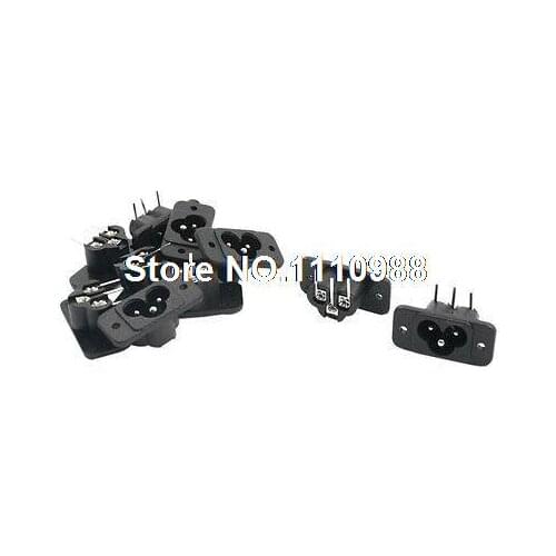 10 Pcs IEC320 C6 Inlet Welding Power Adapter Connector AC 250V 2.5A