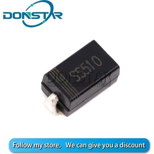 100PCS SS510 SR5100 SMA SB5100 DO-214AC Schottky Diode new