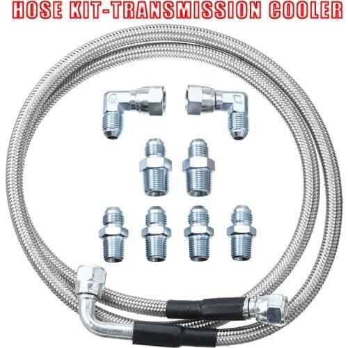 2pcs Car Auto Braided Transmission Cooler Hoses Fittings With AN-6 Inverted Flare For TH350 700R4 TH400 Tool Parts