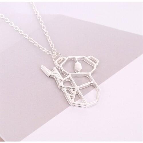 30pcs/lot New Fashion Origami Koala Necklace Jewelry Cute Animal Pendant Necklace Baby Koala Gift For Animal Lover