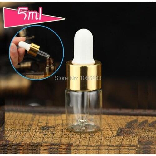 5MLGlass Bottle with Rubber Pipet, Stoste Stock Bottle, Pipet Dropper Bottle, 5g Vial, Empty Cosmetic Packaging Bottle,50pcs/Lot