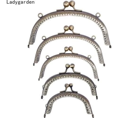 5PCS DIY Metal Frame 8.5/10.5/12.5/16.5/20cm Purse Handle Coin Bags Metal Kiss Clasp Lock Frame Accessories Craft Supplies