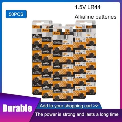 50pcs/Lot LR44 for Maxell Alkaline Button Battery 1.5V Lithium Coin Batteries A76 AG13 G13A LR44 LR1154 357A SR44 0%Hg