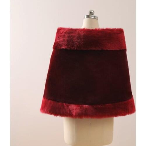 Burgundy Faux Fur Wrap Plus Size Wedding Fur Shawl Red Bridesmaid Wrap Faux Fur Wedding Stole Burgundy Bridal Fur Shrug Wedding