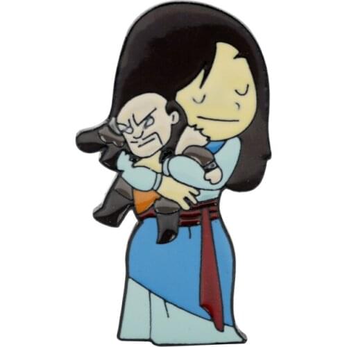 Movie Mulan Character Brooch Women Enamel Trendy Classic Lapel Pin Accessories