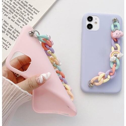 For Samsung Galaxy A32 A12 A02S A42 A52 A72 A51 A71 A21S A31 A41 A50 A20E A10S Case 3D Rainbow Cloud Bracelet Wristband Covers