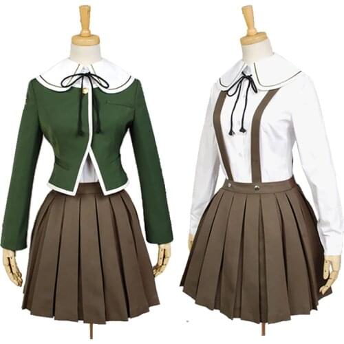 COYOUNG Store Danganronpa Fujisaki Chihiro Cosplay Costume JK Girls School Uniform Sailor Suit Coat Shirt Dress