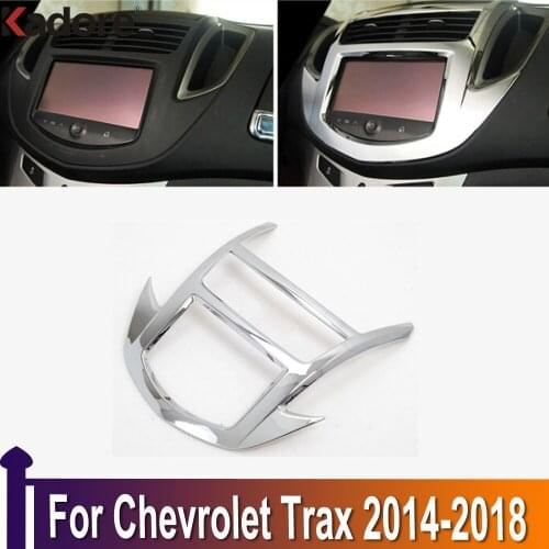 For Chevrolet Trax 2014-2017 2018 ABS Chrome Center Control Navigation Decorative Frame Cover Trim Strip Stickers Accessories