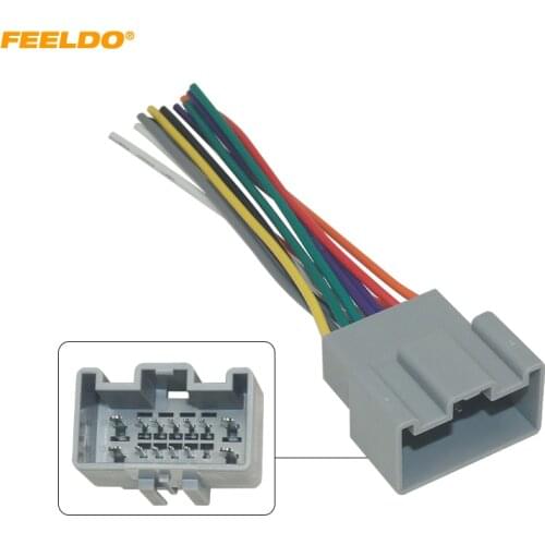 FEELDO 10pcs Car OEM Audio Stereo Wiring Harness Adapter For Chevrolet Sail(2010~present) Install Aftermarket CD/DVD Stereo