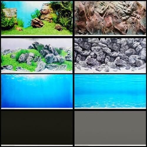 Aquarium background paper mural fish tank with wallpaper double-sided rock ocean water grass JUWEL background painting