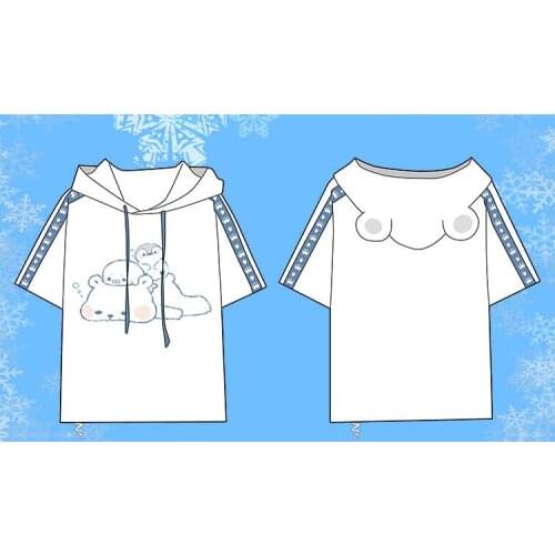 Funny printing polar bear t shirt new summer short sleeve t-shirt Cute animal tee shirt skirt