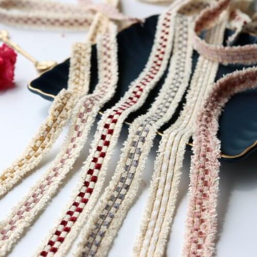 Cheap good quality 5Meters/lot 1.3-2cm wide Multicolor gold thread ribbon lace clothing collar braided lace accessories Z074