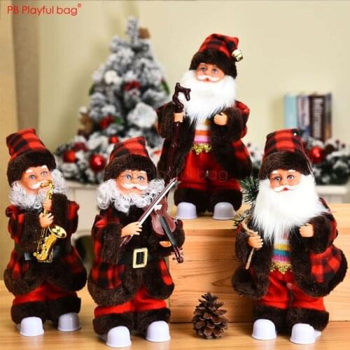 Playful bag 2020 Musical Santa Claus action figure Funny swinging Santa Christmas Tree ornaments Christmas toy gift for kid AA93
