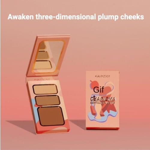 KALEIDOS Charisma Contour Palette Nose & Side Shadow Highlight Facial Contour Powder 3-color All-in-one Contour Palette Cosmetic