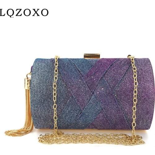 Criss-cross clutches women bags for 2021 purse Satin crossbody handbags tassel evening bags sequined female luxury