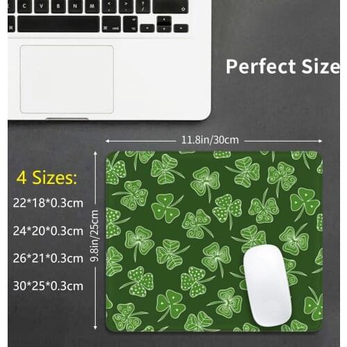 Shamrocks Mouse Pad DIY Print Green Leaf Clover Culture Holiday Luck Irish Nature Meadow Ireland