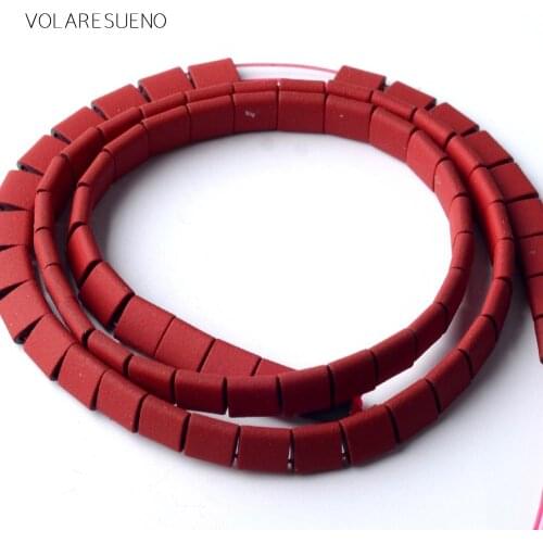 Red Hematite Stone Natural Stone Rubber Matte Square Beads Space Loose Beads For Jewelry Making 5*5mm Diy Bracelet Wholesale 15"