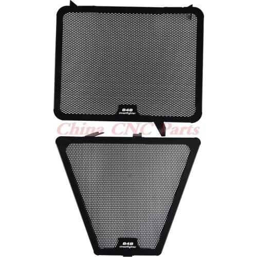 Radiator Cooler Grill Guard Cover Protector Upper & Lower Radiator Guard Kit Oil Cooler Cover For Ducati 848 Street Fighter