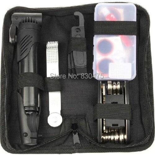 Bicycle tool kit mountain bike tire repair tool kit tire tools with pump