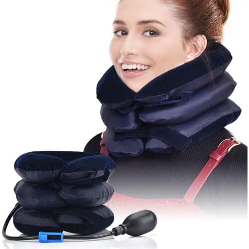Cervical Neck Traction Device for Instant Neck Pain Relief Inflatable & Adjustable Neck Stretcher Neck Support Brace Pillow