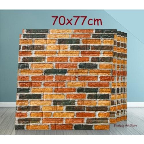 Wall Stickers 3d Retro Simulation Brick Wall Decoration Living Room Bedroom Diy Self-adhesive Waterproof Wall Cloth Wallpaper