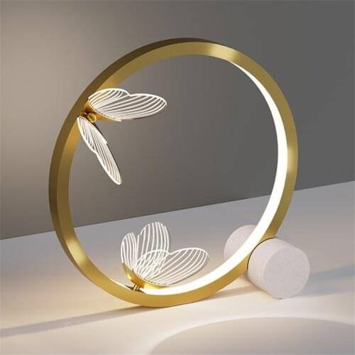 Nordic Creative Butterfly Crystal Table Light Simple Modern Bedroom Bedside Lamp Led Desk Lamps Indoor Home Decor Led Table Lamp
