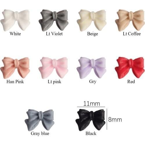 New Double layer Resin Bow knot 8 x11mm 3D Charms Nail Art Decorations DIY Matte Manicure Nails Art Accessories