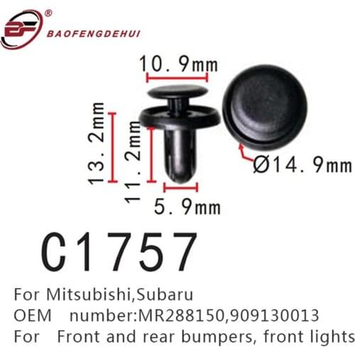 Front Lights Car Positioner Clips For Mitsubishi Subaru MR288150 909130013 Front And Rear Bumpers Buckle