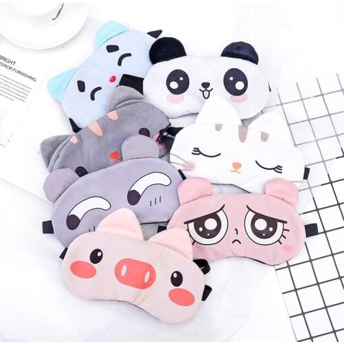 Sleep Eye Mask Eyeshade Cotton Cat Eyepatch Sleeping Mask Cute Eye Cover Travel Rest Eye Band Sleeping Aid Kids Eye Blindfolds