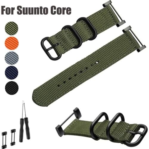 24MM Nylon Outdoor Sport Waterproof Watchband For SUUNTO Core Smart Watch Nato Nylon Watch Band Lightweight Replacement Strap